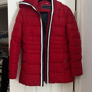 Tommy Hilfiger Women's Bold Red Puffer Coat